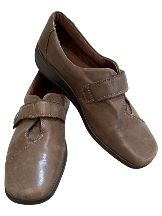 Hotter Shoes - Hotter Comfort Concepts US 10/UK 8 Brown Adjustable Hook & Loop Loafer Shoes